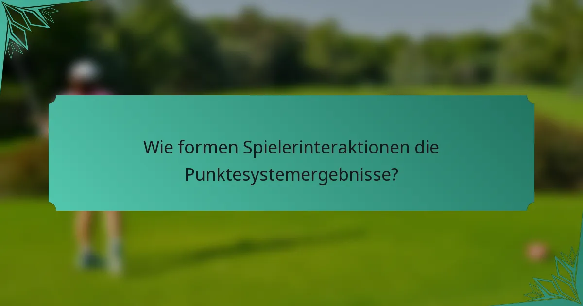 Wie formen Spielerinteraktionen die Punktesystemergebnisse?