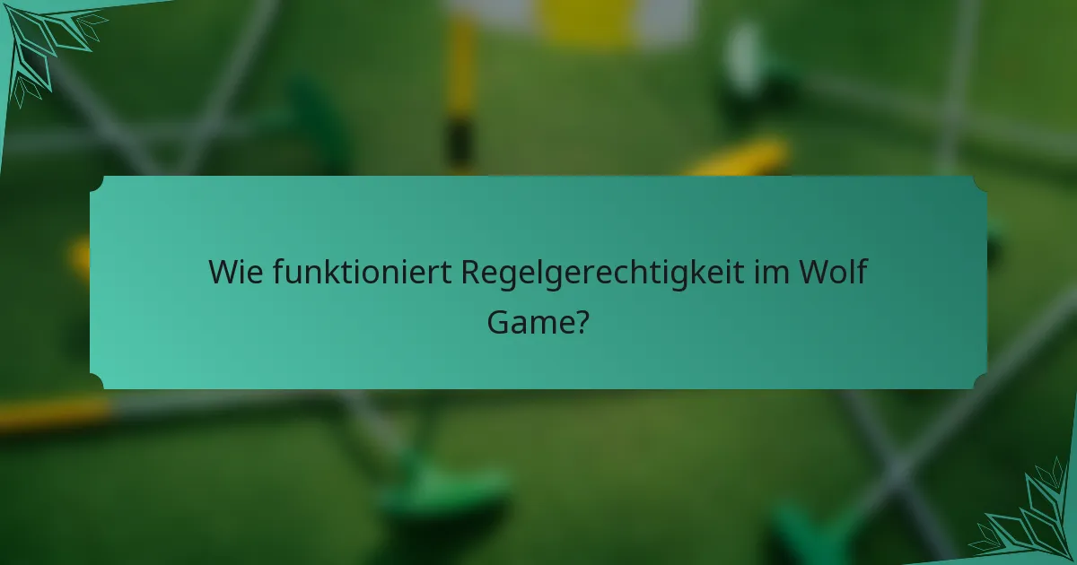 Wie funktioniert Regelgerechtigkeit im Wolf Game?
