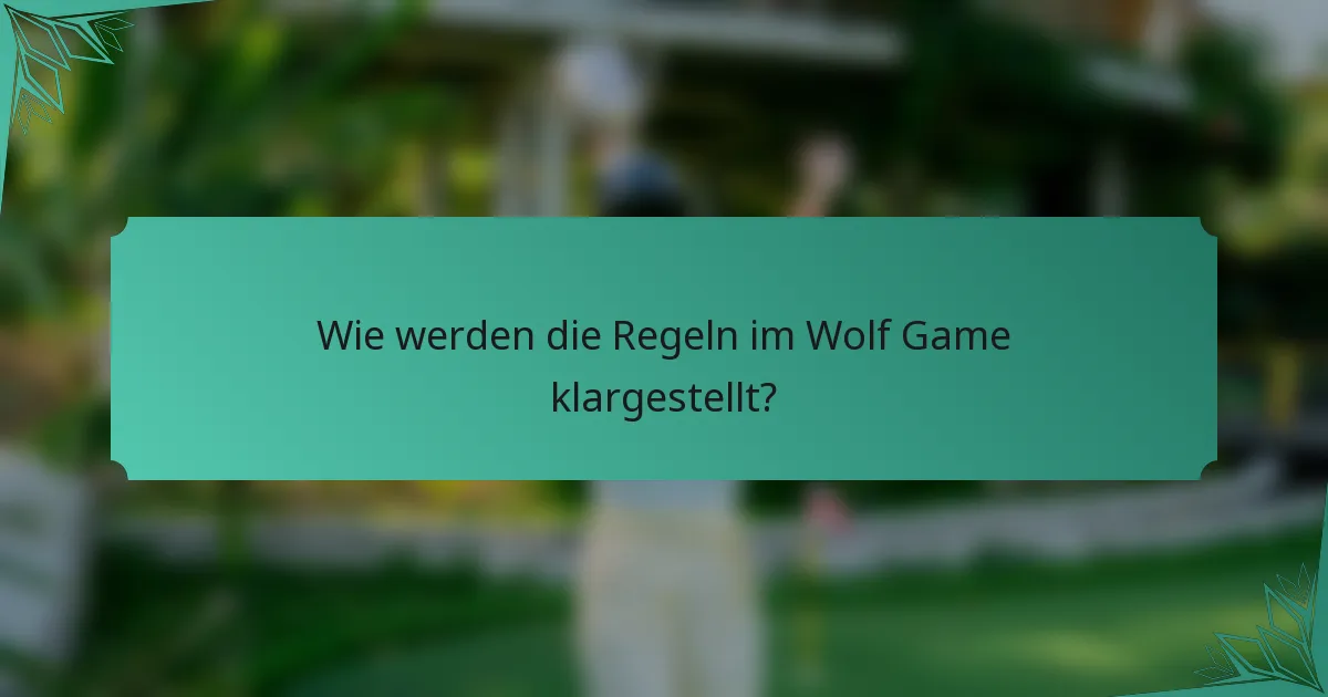 Wie werden die Regeln im Wolf Game klargestellt?